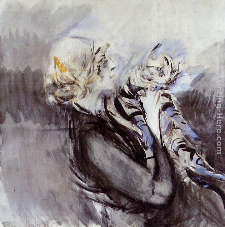Giovanni Boldini A Lady with a Cat